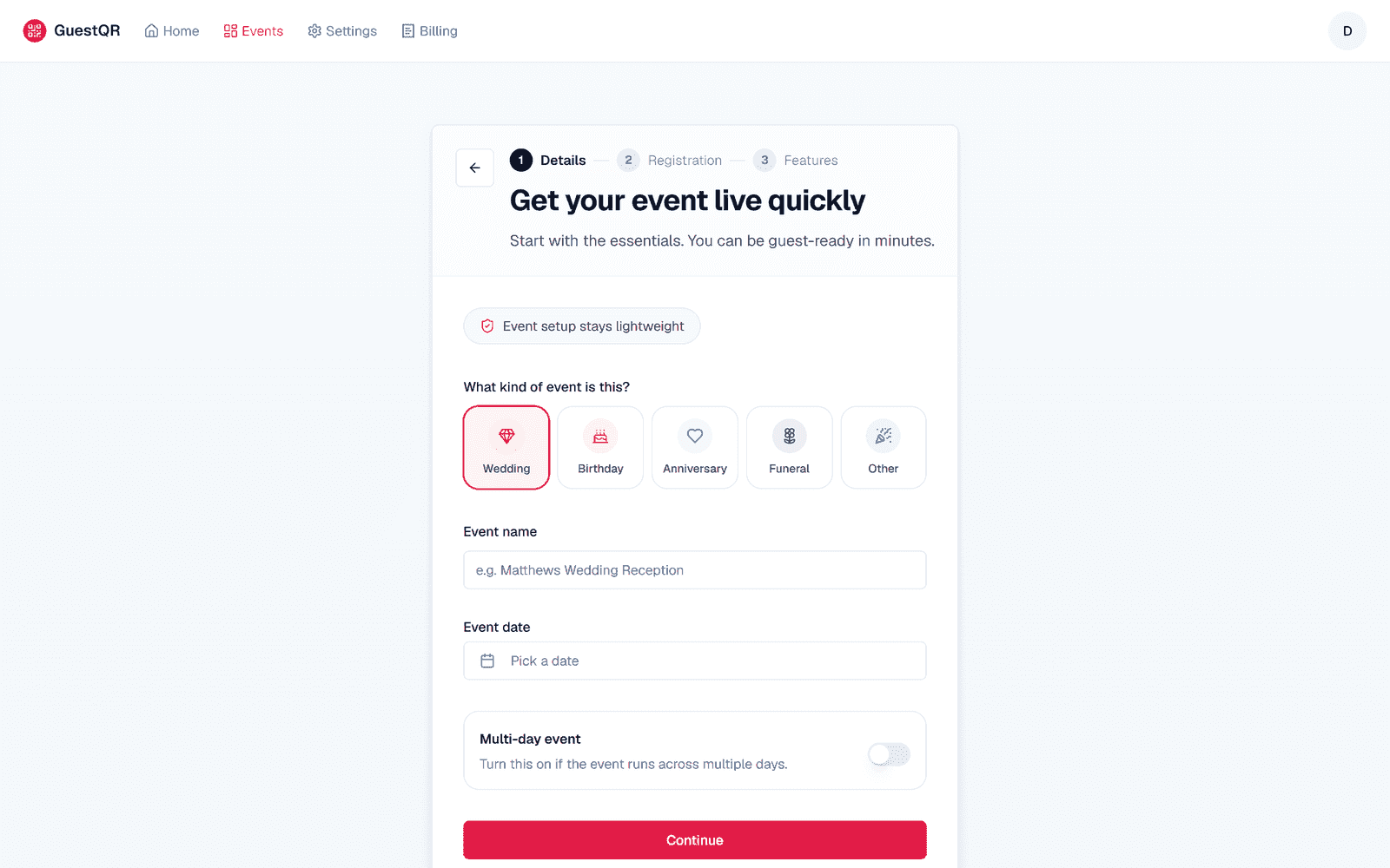 How to Create Your First Event in GuestQR (5-Minute Setup)